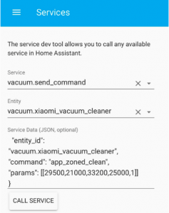  Test del comando app zoned clean nello strumento di sviluppo del servizio in Assistente domiciliare